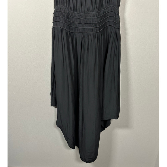 Ramy Brook Black Audrey Smocked Midi Dress Size Large - Picture 12 of 14